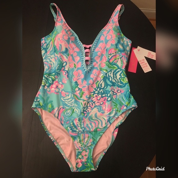 IDSO size 10 or 12 swimsuit in aqua la vista - Picture 1 of 1